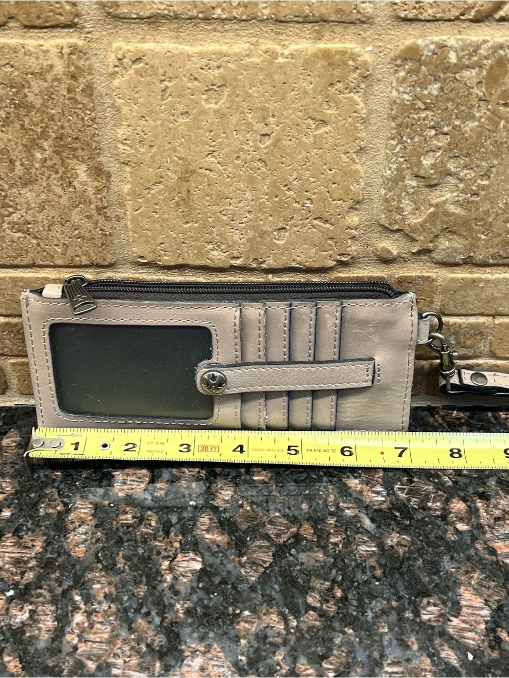 Patricia Nash Leather Alanna Card Wallet Wristlet in Stone